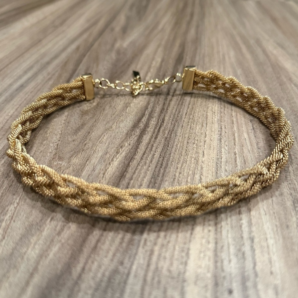 MIKA Gold Braided Choker Necklace